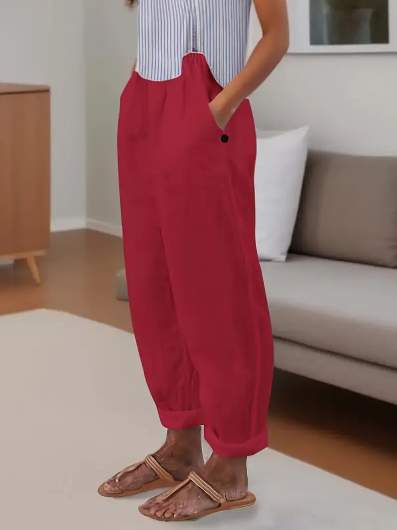 Sfrcord® Minimalistische, einfarbige, vielseitige Hose
