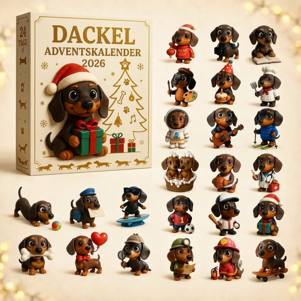 【Letzte Stunde – 50 % Rabatt】🎁2026 Dackel-Adventskalender – Überraschungsbox💕🐶
