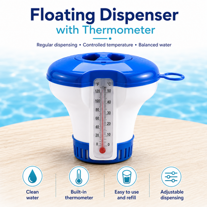 RZXEA™ 3-in-1 – Schwimmender Tablettenspender mit integriertem Thermometer