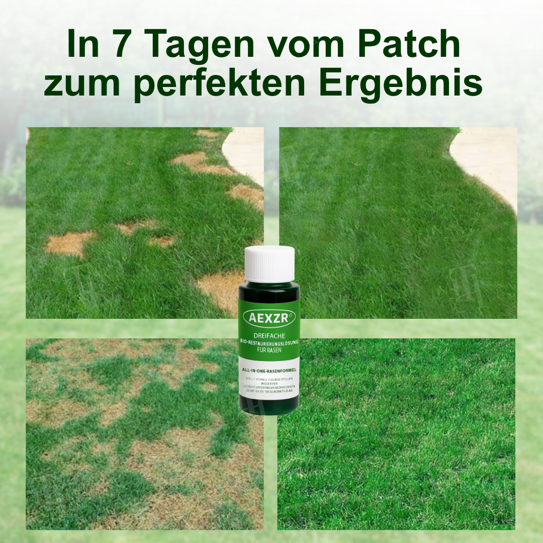 🌟 Offizieller Shop | AEXZR® Dreifache Bio-Restaurierungslösung für Rasen