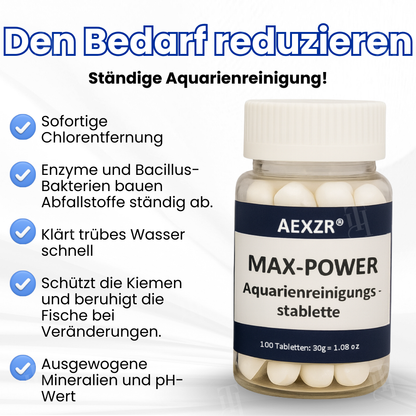 🌟 Offizieller Shop | AEXZR® Max-Power Aquarienreinigungstablette
