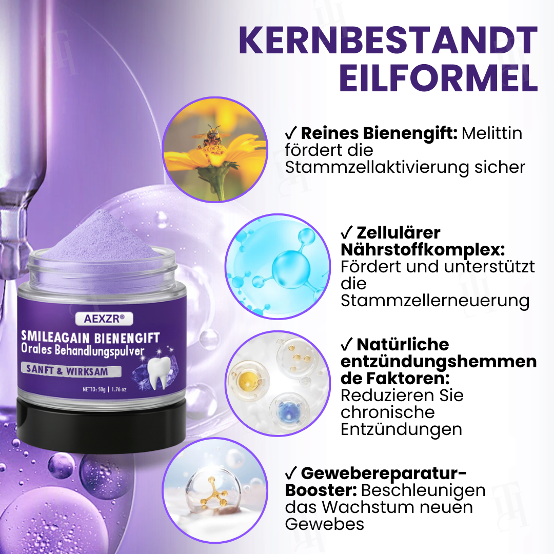 🌟 Offizieller Shop | AEXZR® Smileagain Bienengift Orales Behandlungspulver