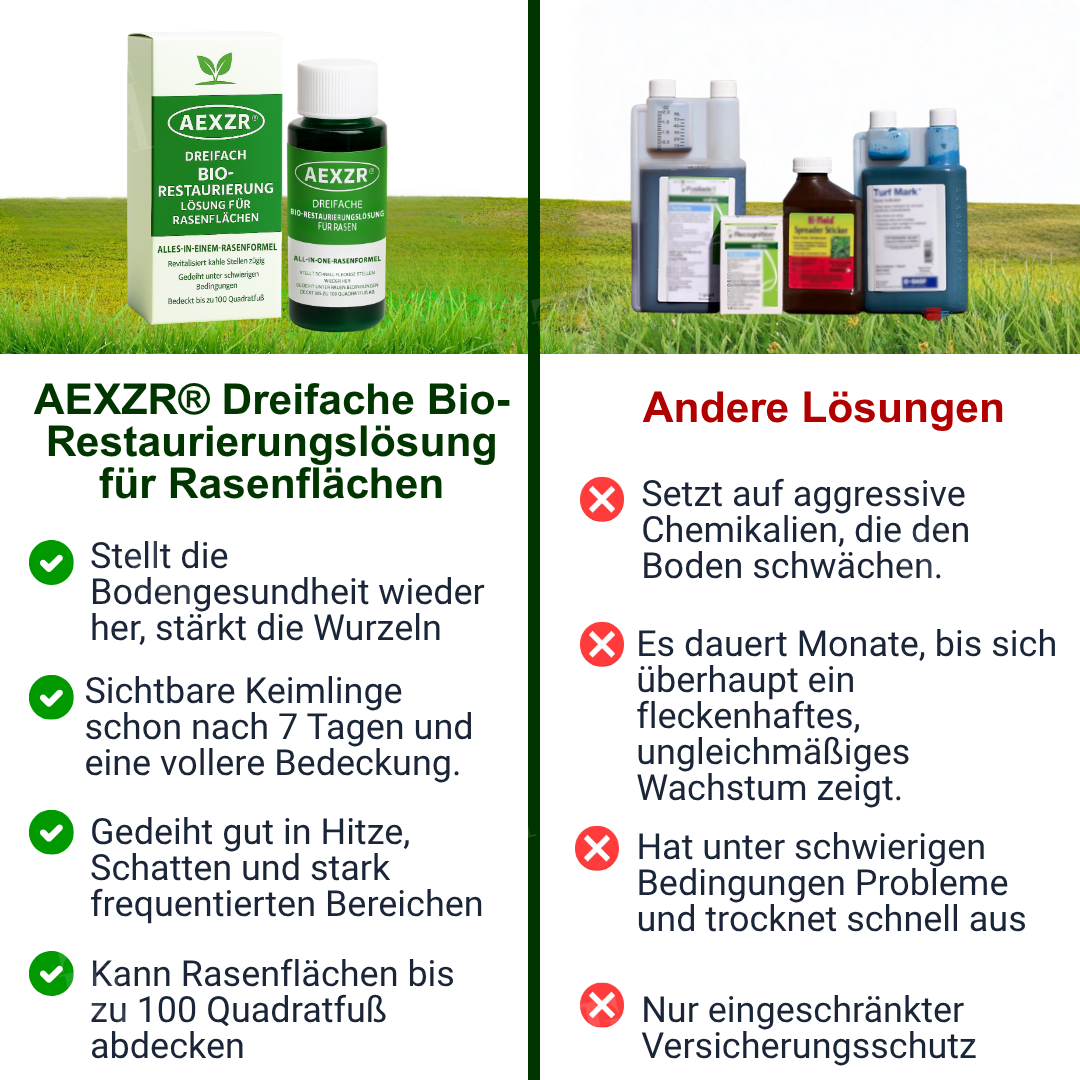 🌟 Offizieller Shop | AEXZR® Dreifache Bio-Restaurierungslösung für Rasen