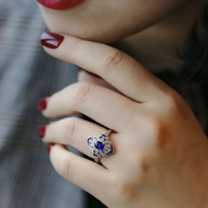 CZTICLE® Mode-Klassiker Luxus Damen hellblau Saphir Ring