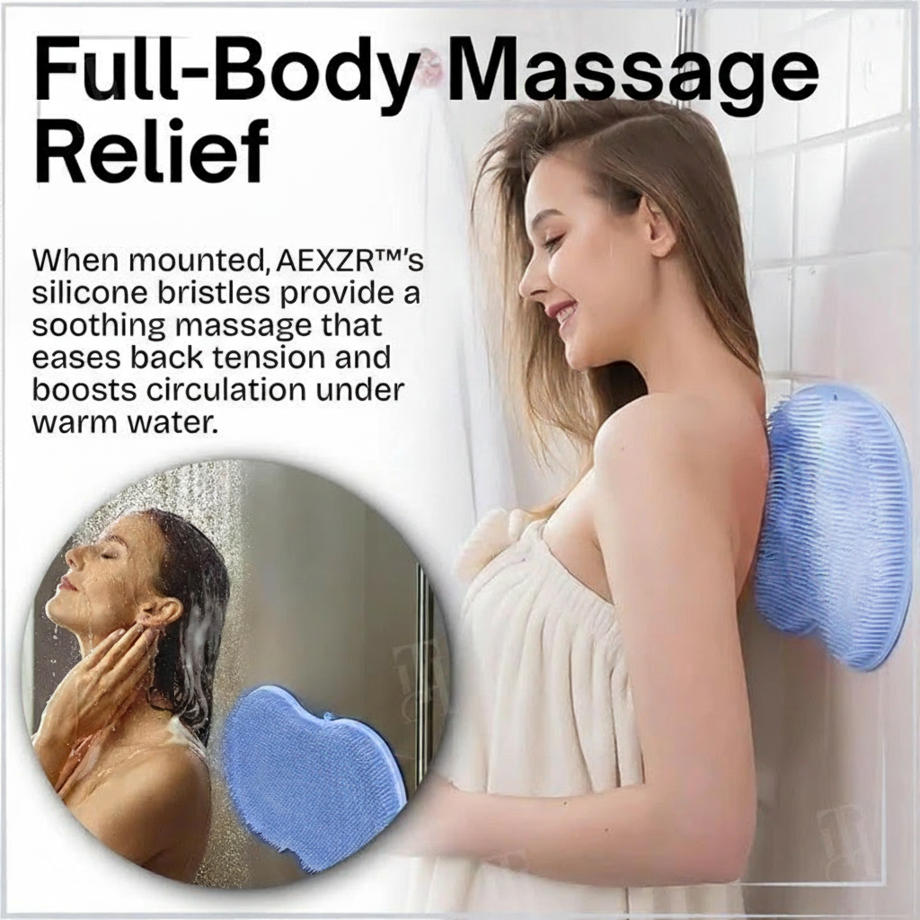 AEXZR® Duschpad für doppelte Verwendung: Peeling und Massage