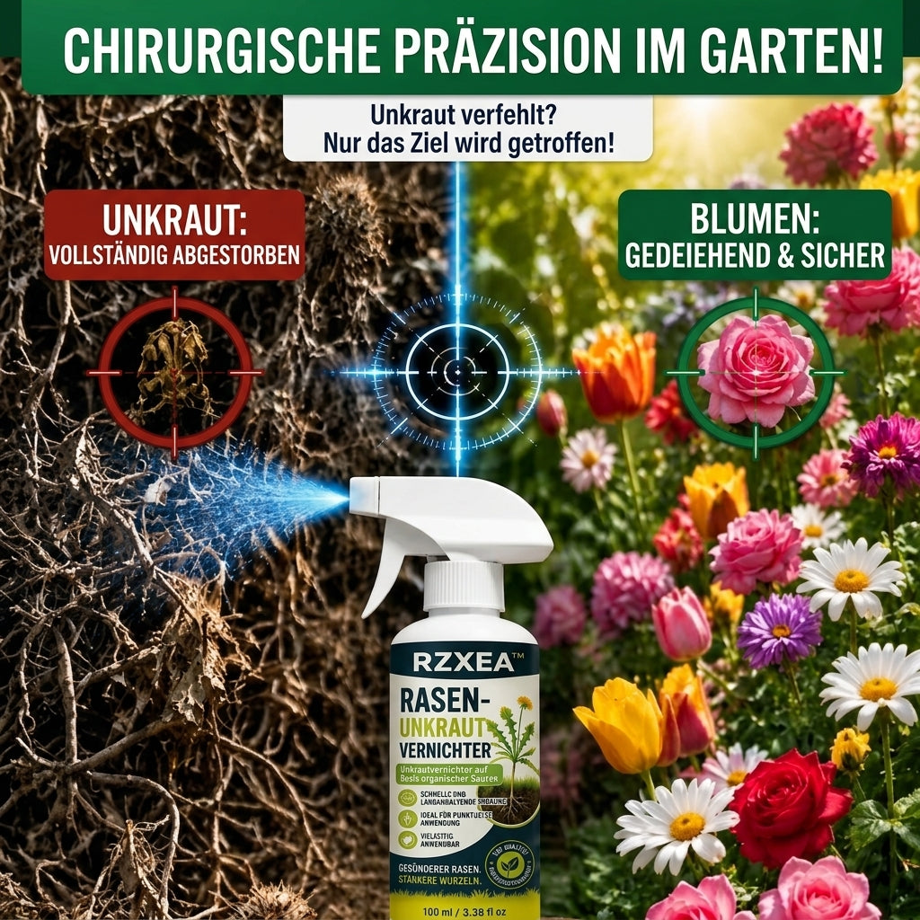 🏆 Neues Upgrade | RZXEA™ – Schnell wirkendes, natürliches Sprühmittel gegen Unkraut und Gras im Rasen