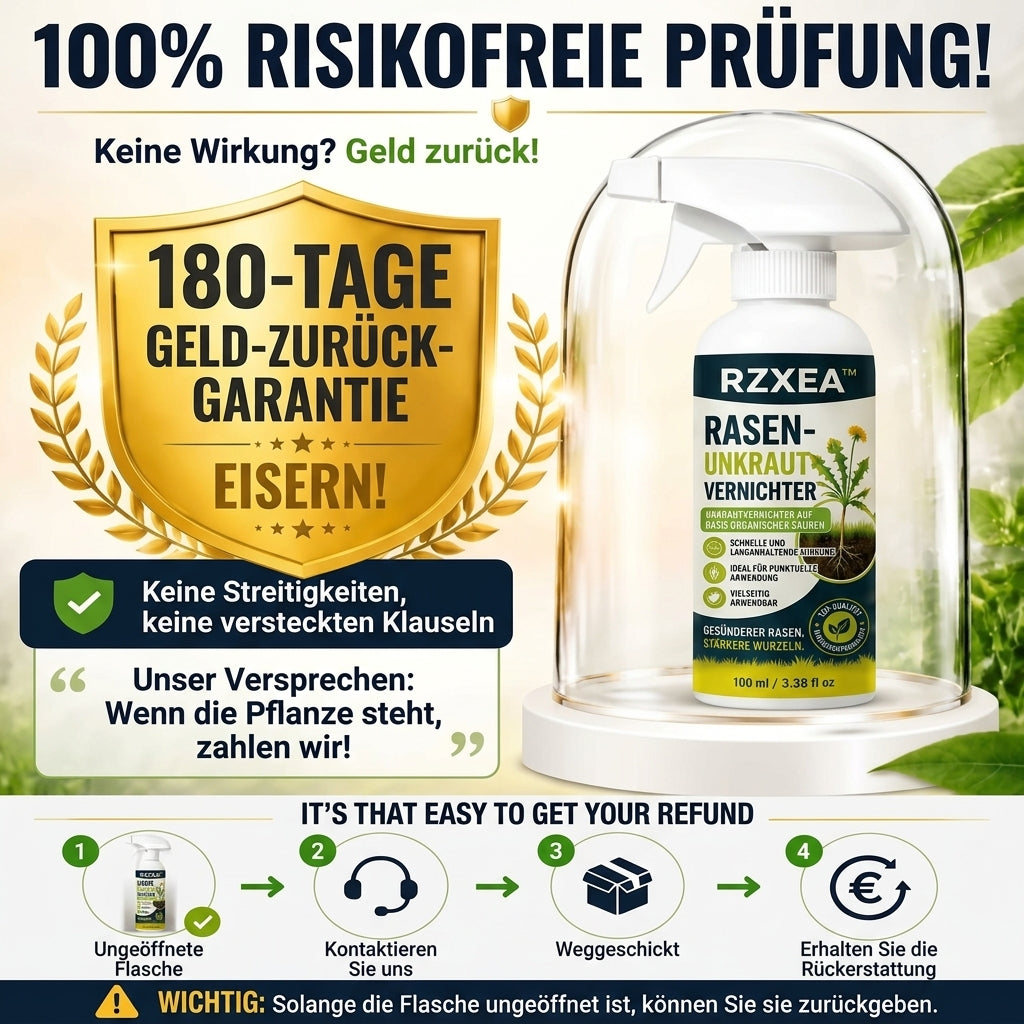 🏆 Neues Upgrade | RZXEA™ – Schnell wirkendes, natürliches Sprühmittel gegen Unkraut und Gras im Rasen
