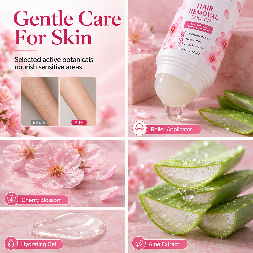 💥 Jetzt 50% sparen! Sanfter Roll-On für die schonende Körperhaarentfernung – sanft zur Haut, einfach auftragen & ideal für empfindliche Haut 🌿
